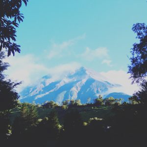 View of Tungurahua volcano from Baños
