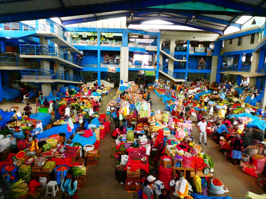 fruits and veggies market in Urubamba, Peru