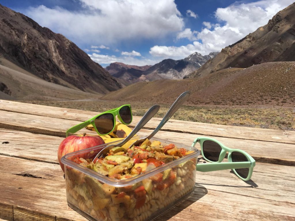 Lunch box with a view at Aconcagua, Argentina