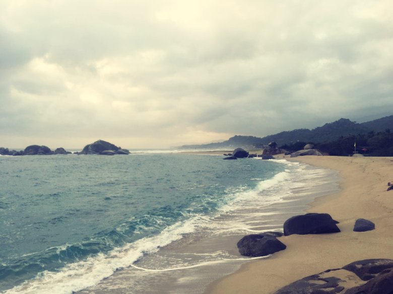 Cloudy sunrise on the beach