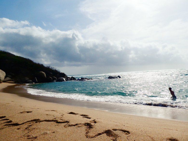 Swimming at the park's nudist beach