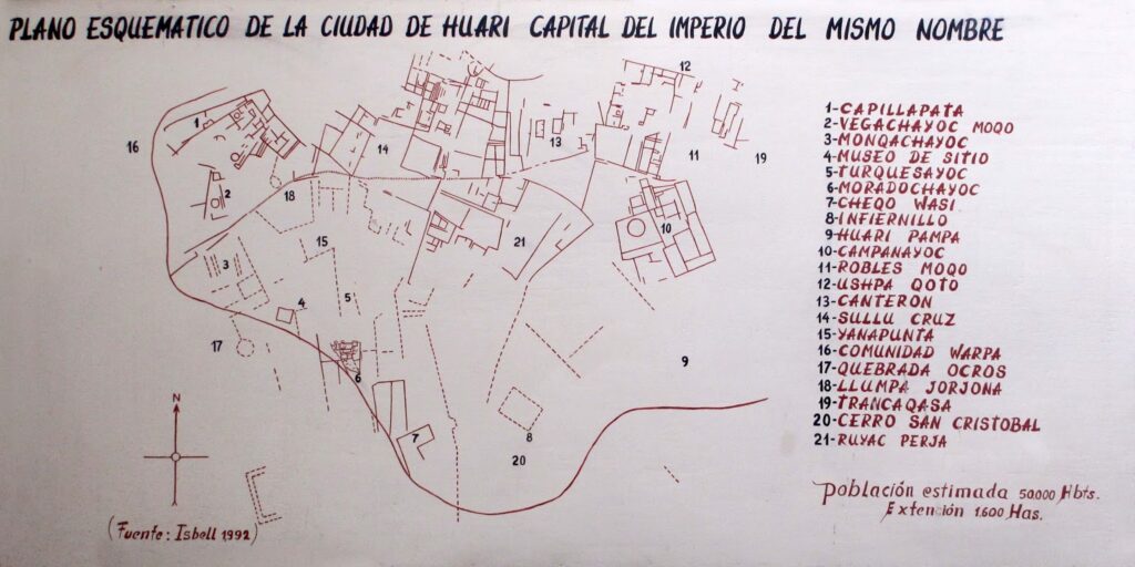 Map of the capital site of the Wari culture