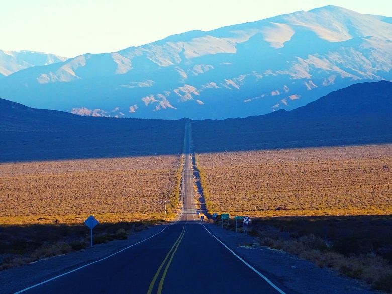 Long stretch of road in Cardones National Park, Argentina