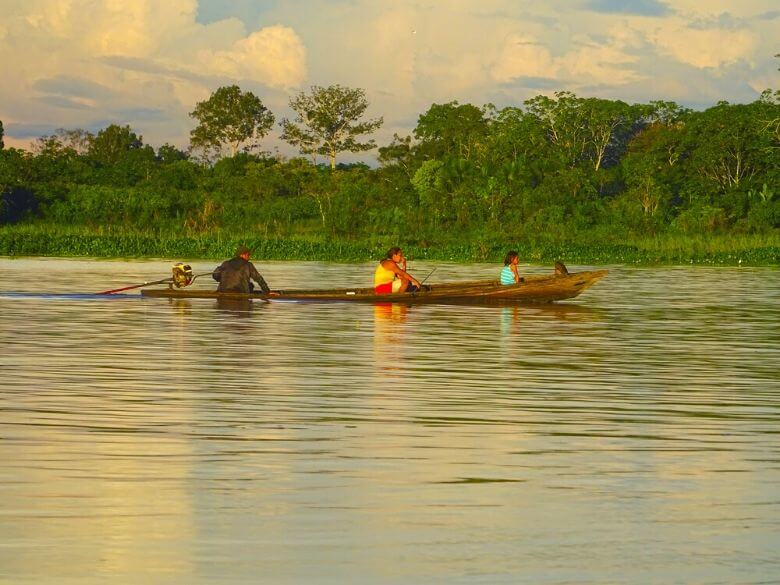 Canoe on the river in Pacaya Samiria National Reserve