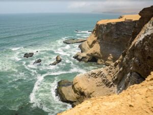 The ochre cliffs of Paracas National Reserve, Peru