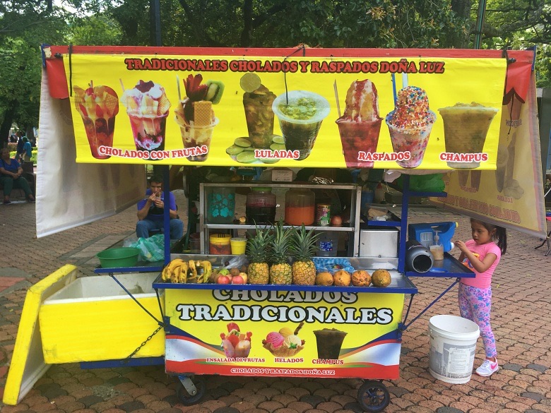 Colombian snacks, Cholao seller in Cali
