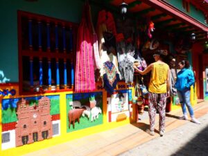 Many types of tourists would love these colourful shops in Colombia