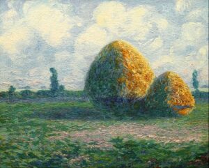 Impressionist painting representing haystacks, by artist Martín Malharro