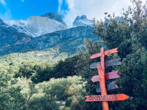 Torres del Paine O circuit signposts