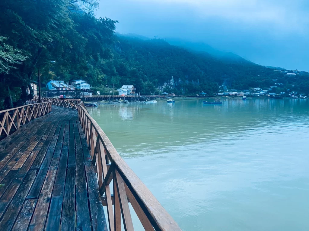 Wooden walkways of Caleta Tortel waterfront