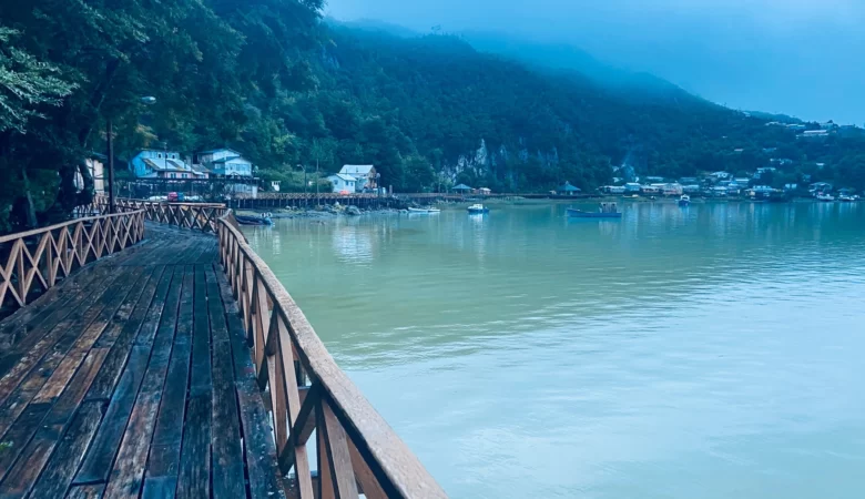 Wooden walkways of Caleta Tortel waterfront